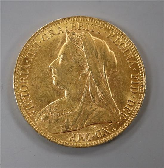 A Victoria 1901 gold full sovereign.